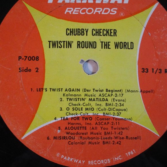 Vtg 1961 King of Twist Chubby Checker Vinyl LP Record Twistin Round the World - Picture 6 of 6